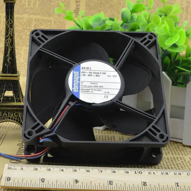 Alt view image 2 of 4 - For original German ebmpapst 12038 48V 2.6W model 4418L cooling fan