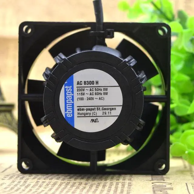 Alt view image 3 of 4 - For original ebmpapst AC 8300 H 230V AC 50/60HZ 8W cooling fan 8CM