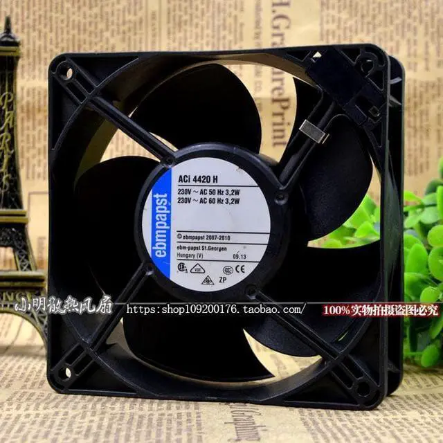 Alt view image 2 of 4 - For original German ebmpapst ACi 4420H 230V 3.2W 12038 plastic frame leaf fan 220V