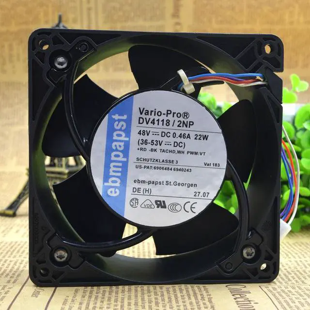 Alt view image 3 of 4 - For ebmpapst 12038 48V 0.44A 22w DV4118/2NP PWM Speed ??Control IP54 Waterproof Fan