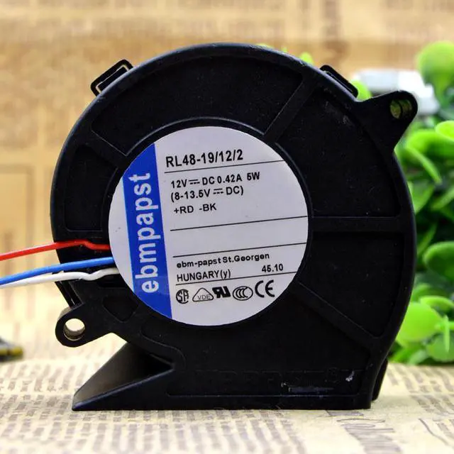 Alt view image 3 of 4 - For Original EBMPAPST RL48-19/12/2 12V 0.42A 5W 2-Wire Server Centrifugal Blower