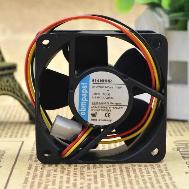 Alt view image 3 of 4 - For 614NHHR original German ebmpapst 24VDC 3.0W 60*60*25MM equipment axial fan
