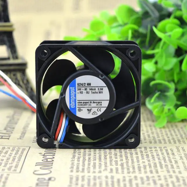 Alt view image 3 of 4 - For Original Germany ebmpapst 6025 inverter fan 624/2 HH 24V 3.5W