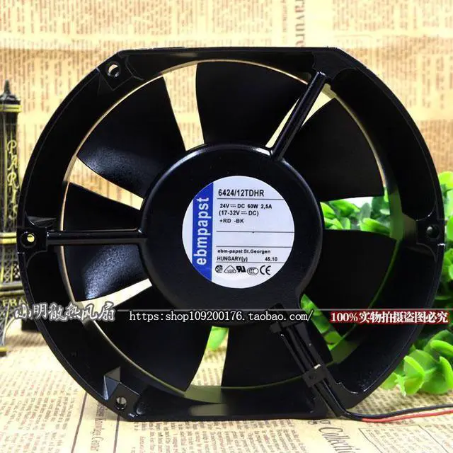 Alt view image 4 of 4 - For West Germany EBMPAPST 6424/12TDHR 17cm 24V 2.5A Gale Full Metal Industrial Fan