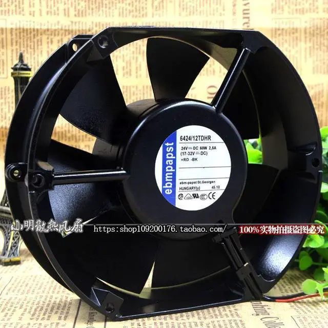 Alt view image 3 of 4 - For West Germany EBMPAPST 6424/12TDHR 17cm 24V 2.5A Gale Full Metal Industrial Fan