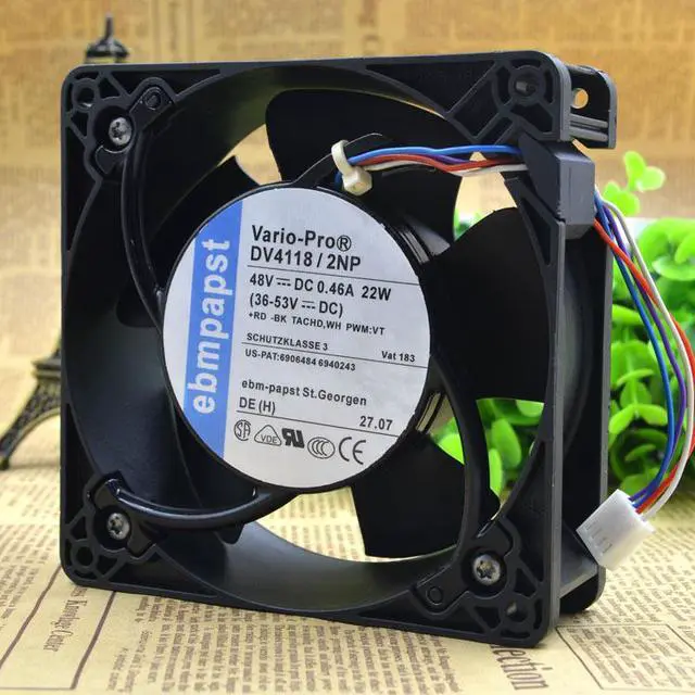 Alt view image 2 of 4 - For ebmpapst 12038 48V 0.44A 22w DV4118/2NP PWM Speed ??Control IP54 Waterproof Fan
