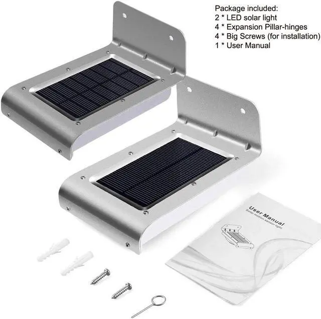 Alt view image 6 of 7 - 2pcs Solar Light Outdoor Security Solar Motion Lights LED Solar Powered Motion Sensor Wall Lights IPX65 Waterproof