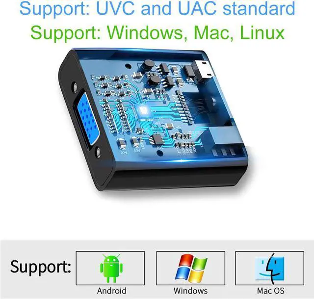 Alt view image 6 of 6 - VGA Capture Card, VGA to USB Capture Device with Mic input Support Full HD 1080P Video for Gaming, Streaming, Teaching, Video Conference, Live Broadcasting