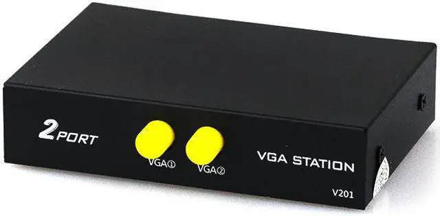Alt view image 5 of 7 - 2 Port VGA Audio Video Switch 2x1 SVGA Switcher Box 2 in 1 Out PC Monitor LCD TFT Sharing