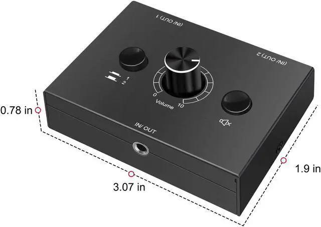Alt view image 6 of 7 - 3.5mm Stereo Audio Switch Audio Switcher Passive Speaker Headphone Manual Selector Splitter Box Audio Sharing