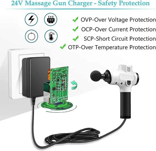 Alt view image 6 of 7 - Massage Gun Charger Output: DC 24V or 25.2V-0.6A Massage Gun Power Cord Muscle Blaster