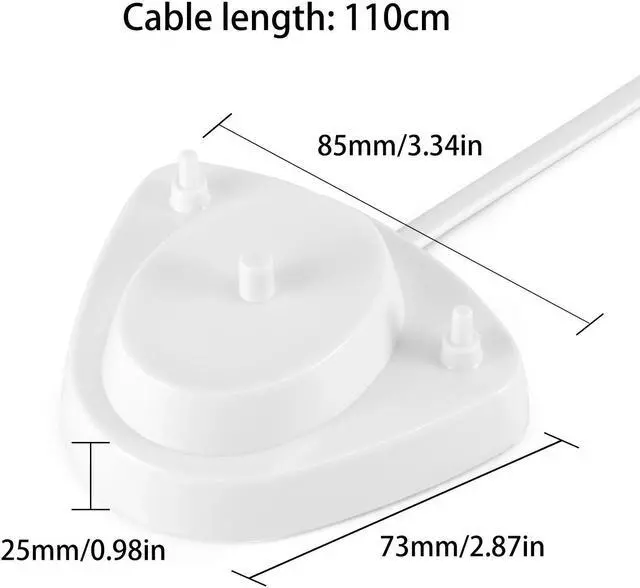 Alt view image 2 of 7 - Electric Toothbrush Charger for Oral B Electric Toothbrush Replacement Charger with Toothbrush Holders Covers Model 3757SJ Portable Environmental ABS for Travel