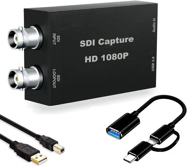Main image of SDI Capture Card, 1080P SDI to USB 3.0 with SDI Loopout Video Capture Card, SDI to USB Adapter Capture Cardfor Game Streaming Video Recording for Windows, Linux, OS