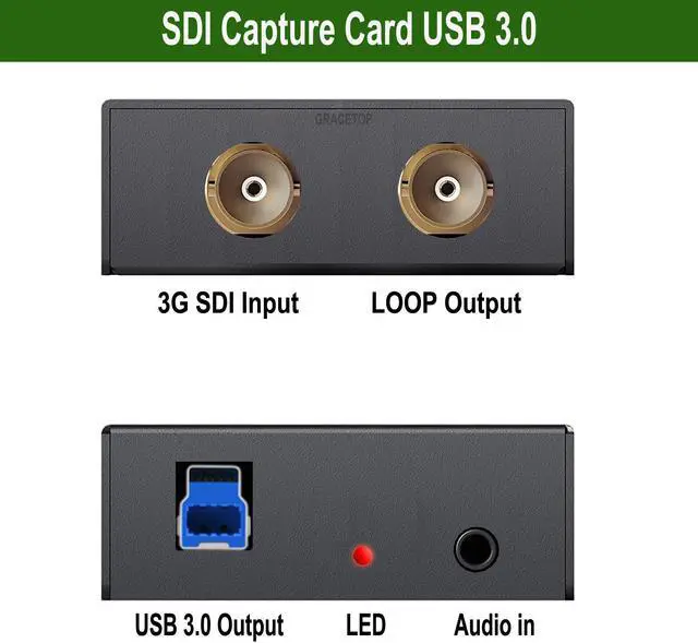 Alt view image 4 of 6 - SDI Capture Card, 1080P SDI to USB 3.0 with SDI Loopout Video Capture Card, SDI to USB Adapter Capture Cardfor Game Streaming Video Recording for Windows, Linux, OS