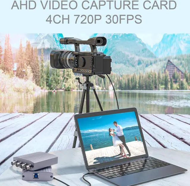 Alt view image 5 of 7 - AHD Video Capture Card for 4CH, 720P 30FPS Recording USB Output AHD Input Video Recording,Easy Operation, No Driver Needed, Live Streaming