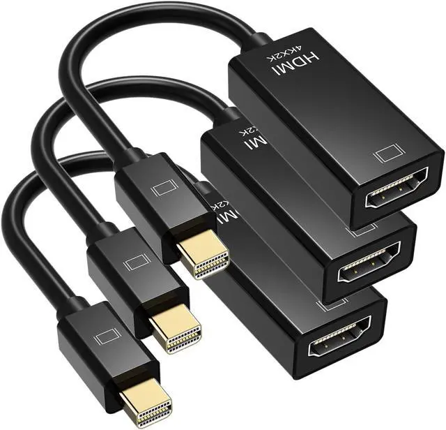 Main image of 4K Mini Displayport to HDMI Adapter Cable (3Pack), Mini DP Display Port to HDMI Male to Female Converter Adapter Gold-Plated Cord Compatible