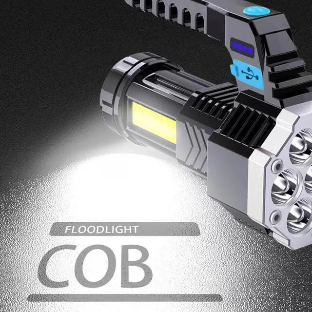 Alt view image 4 of 7 - High Power 7 LED Flashlight Portable 4 USB Modes Rechargeable Waterproof Handheld Torch COB Light for Outdoor Camping