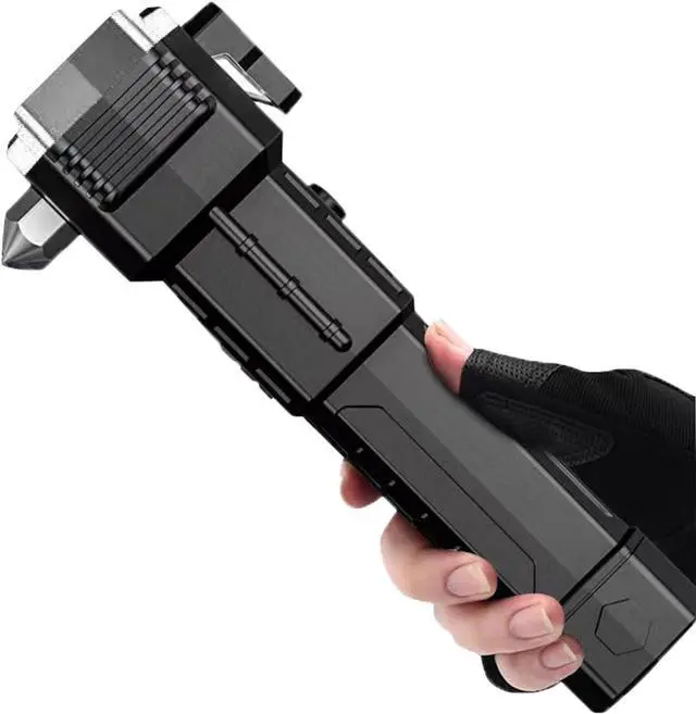 Main image of Car Safety Hammer with Solar Flashlight - Super Bright Illumination, Long Battery Life, Durable Construction, Easy to Use, Compact and Portable