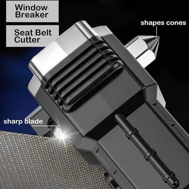 Alt view image 6 of 7 - Car Safety Hammer with Solar Flashlight - Super Bright Illumination, Long Battery Life, Durable Construction, Easy to Use, Compact and Portable
