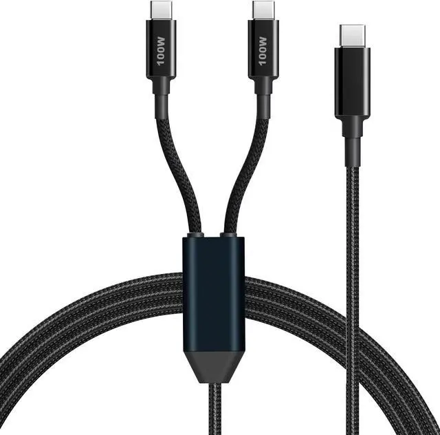 Main image of USB C Cable, Single Port Max 100W 6FT 5A USB C Charger Cable, 2 in 1 Multi Fast Charging Cable, Nylon Braided USB C to USB C Cable for 15/Pro/Plus/Max, MacBook Pro, iPad Pro, Galaxy S23/S22