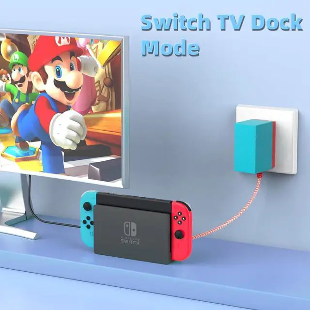 Alt view image 3 of 7 - Switch Charger, AC Adapter Power Supply for Nintendo Swtich Lite/OLED/Pro Controller/Steam Deck, Support Switch TV Dock Mode 39W USB C Fast Charger with 5Ft Charging Cable