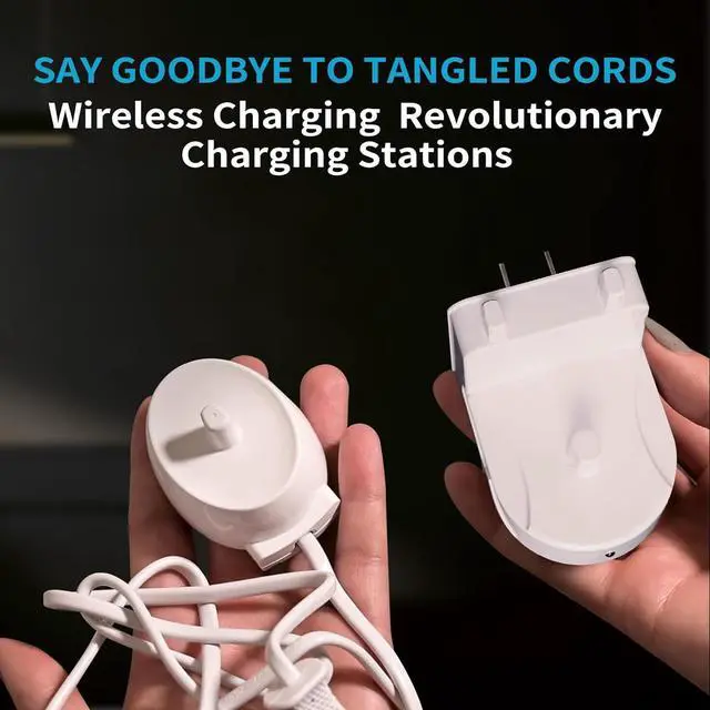 Alt view image 7 of 7 - Wireless Electric Toothbrush Wall Charger Compatible with Oral-B and Braun Models (Excluding IO Series and Pulsonic Series), Portable, IPX7 Waterproof Charging Station