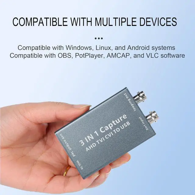 Alt view image 2 of 7 - AHD Video Capture,AHD/TVI/CVI to USB 2.0 1080P Capture Device,Compatible with OBS,POTPLAYER,AMCAP,VLC for Streaming Video Recording for Windows, Linux,OS