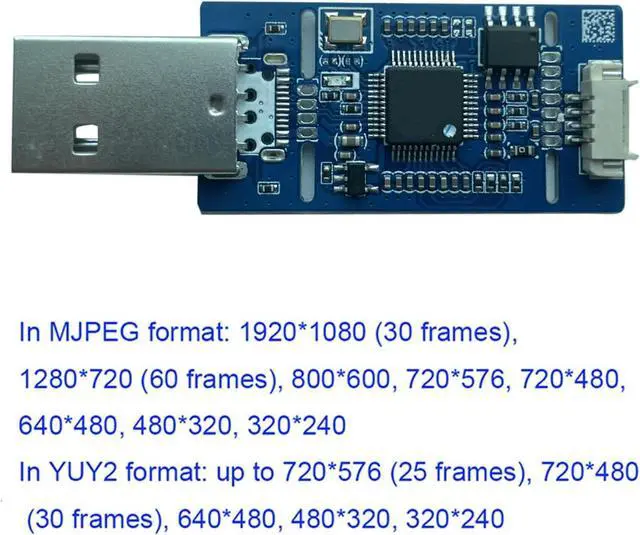 Alt view image 2 of 6 - CVBS to USB Capture Analog AV-to-USB Camera Module CVBS to USB Module UVC Free Drive Compatible with Windows/Linux/Android/MAC