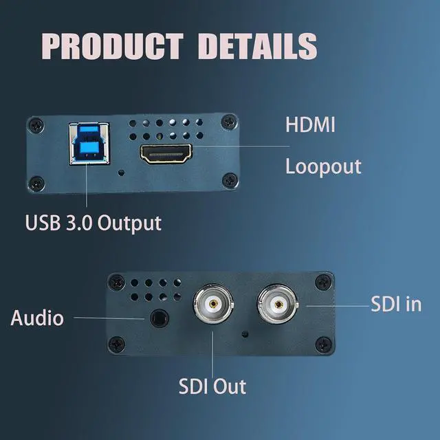 Alt view image 7 of 7 - GRACETOP HDMI SDI Dual Output Capture Card,SDI to USB3.0 Video Capture,HDMI to USB 3.0 HD 1080P Live Streaming Video Grabber Converter,Support Microphone Audio and Mixing Audio Input
