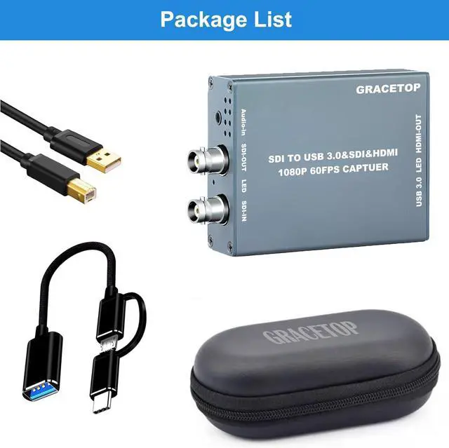 Alt view image 6 of 7 - SDI Video Capture Card with SDI Loop Out/HDMI, SDI to HDMI Converter, 1080P60fps SDI to USB3.0 Audio Video Capture Device with SDI Loopout USB Video Record for SDI Camera Live Streaming