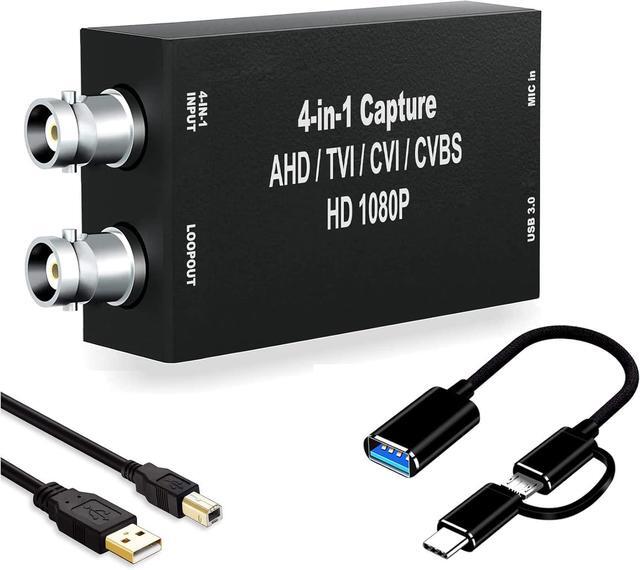Main image of GRACETOP AHD Capture Card with Loopout, 1080P AHD/TVI/CVI/CVBS/AV/RCA to USB 3.0 Video Capture Card, BNC to USB Capture Card for Streaming Game Streaming Video Recording for Windows, Linux, OS