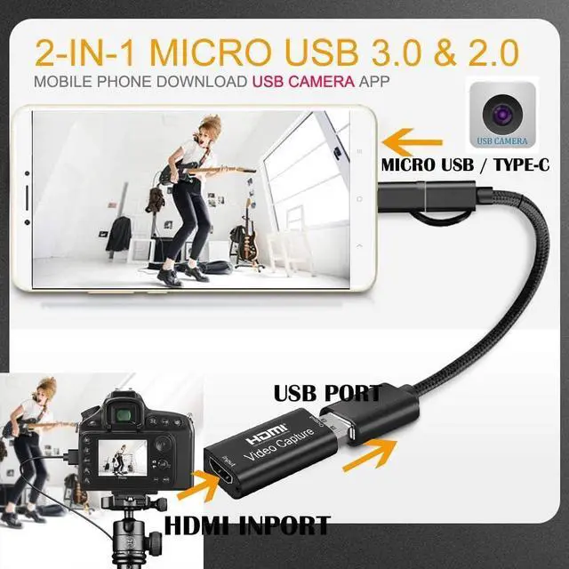 Alt view image 5 of 7 - GRACETOP Audio Video Capture Cards, 1080p HDMI Capture Card for Gaming, Streaming Compatible with Nintendo Switch, PS3/4, Xbox One, Twitch, YouTube (HDMI Capture + USB Cable)