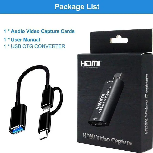 Alt view image 6 of 7 - GRACETOP Audio Video Capture Cards, 1080p HDMI Capture Card for Gaming, Streaming Compatible with Nintendo Switch, PS3/4, Xbox One, Twitch, YouTube (HDMI Capture + USB Cable)