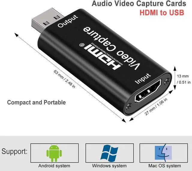 Alt view image 4 of 7 - GRACETOP Audio Video Capture Cards, 1080p HDMI Capture Card for Gaming, Streaming Compatible with Nintendo Switch, PS3/4, Xbox One, Twitch, YouTube (HDMI Capture + USB Cable)