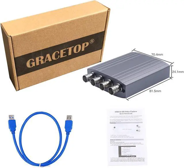 Alt view image 3 of 7 - GRACETOP AHD Video Capture Card, 4CH 720P 30FPS Recording USB Output AHD Input Video Recording,Easy Operation, No Driver Needed, Live Streaming