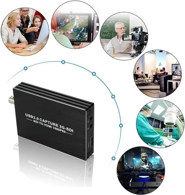 Alt view image 2 of 7 - GRACETOP SDI Capture Card, 1080P SDI to USB 3.0 Video Capture Card, SDI to HDMI Adapter Capture Card for Streaming Game Streaming Video Recording for Windows, Linux, MAC OS