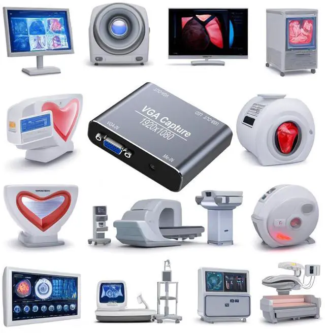 Alt view image 2 of 7 - VGA Capture Card, VGA to USB Capture Device with VGA Loopout, Radiation, CT scanners, ultrasound equipment, cardiac diagnostic equipment, MRI machines, cardiopulmonary support systems, patient monitor