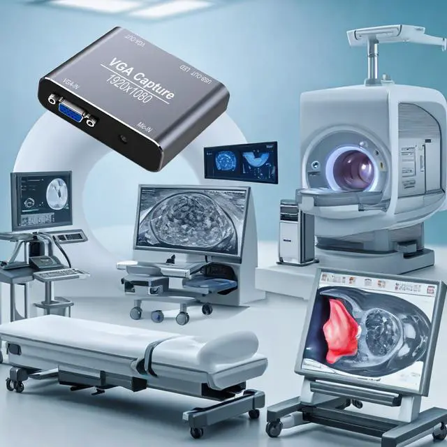 Alt view image 3 of 7 - VGA Capture Card, VGA to USB Capture Device with VGA Loopout, Radiation, CT scanners, ultrasound equipment, cardiac diagnostic equipment, MRI machines, cardiopulmonary support systems, patient monitor
