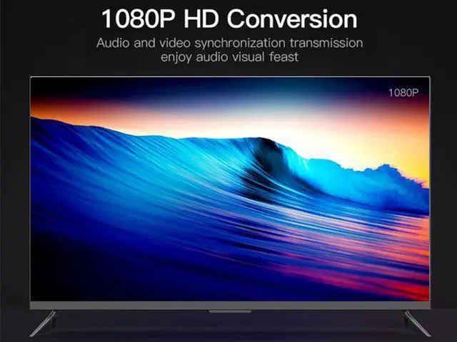 Alt view image 3 of 6 - Vention VGA to HDMI Adapter ,1080P Analog to Digital Video Audio Converter Male to Female with Audio and Micro USB Charging Cable VGA Adapter for PC Laptop to HDTV Projector
