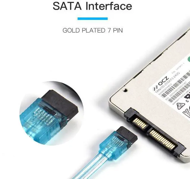 Alt view image 5 of 7 - Vention SATA Cable III,[3-Pack] 3.0 to Hard Disk SATA Cable III 6Gbps 90 Degree Right Angle with Locking Latch 20 Inch for SATA HDD, SSD, CD Driver, CD Writer-Red
