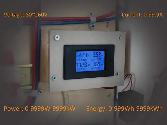 Alt view image 4 of 7 - AUTENS AC 80-260V 100A LCD Display Digital Current Voltage Power Energy Multimeter Ammeter Voltmeter with Current Transformer CT