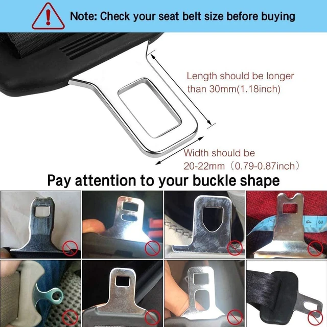 Alt view image 4 of 7 - AUTENS 2 Packs Seat Belt Extension-Original Car Buckle, Universal Buckle Suitable for Most Cars (7/8 inch Metal Tongue)