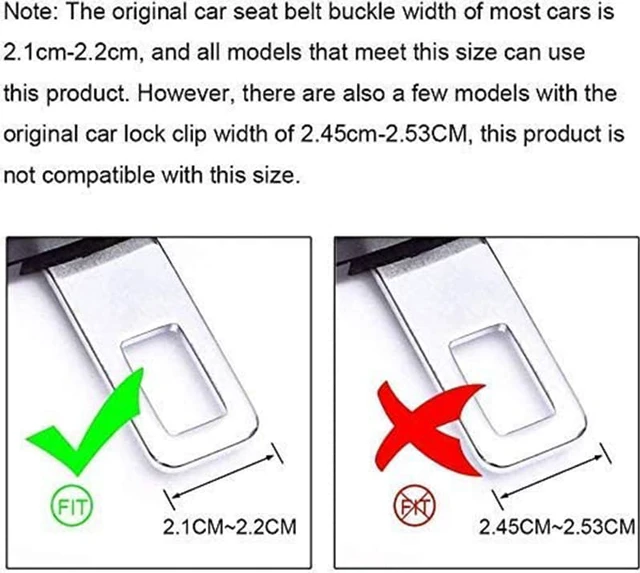 Alt view image 3 of 7 - AUTENS 2 Packs Seat Belt Extension-Original Car Buckle, Universal Buckle Suitable for Most Cars (7/8 inch Metal Tongue)