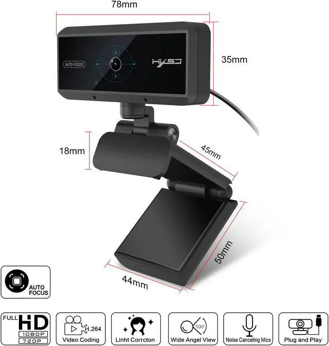 Alt view image 7 of 7 - AUTENS Webcam 1080P HD 5 Million Pixels Autofocus Streaming Computer Laptop PC USB Camera with Microphone Plug and Play for Remote Working, Gaming, Video Calling, Online Class Conference Recording