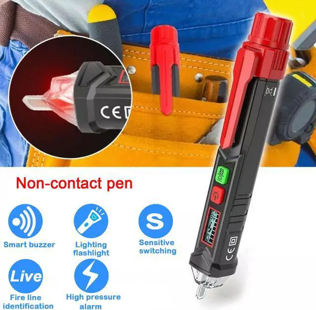 Alt view image 2 of 7 - AUTENS Voltage Tester, Dual Non Contact AC Voltage Detector for Range 12V-1000V/48V-1000V, Circuit Testers Auto Power-Off with Buzzer Alarm and LED Alarmed, Test Pencil with Flashlight