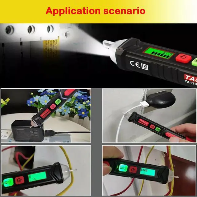 Alt view image 7 of 7 - AUTENS Voltage Tester, Dual Non Contact AC Voltage Detector for Range 12V-1000V/48V-1000V, Circuit Testers Auto Power-Off with Buzzer Alarm and LED Alarmed, Test Pencil with Flashlight