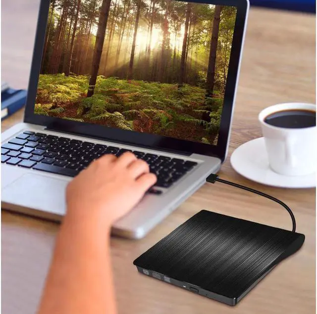 Alt view image 5 of 7 - AUTENS External CD DVD Drive USB 3.0 Portable Fits for DVD-R DVD-RW DVD+R DVD+RW DVD-ROM Super Speed Data Transfer Black for PC Laptop Computer Mac Windows 11/10/8/7