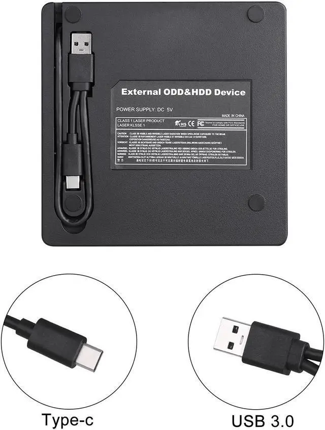 Alt view image 7 of 7 - AUTENS External CD Drive CD-RW DVD-R Combo Burner USB 3.0 Type-C CD DVD Portable External USB Portable For PC Laptop Computer Mac Windows 11/10/8/7