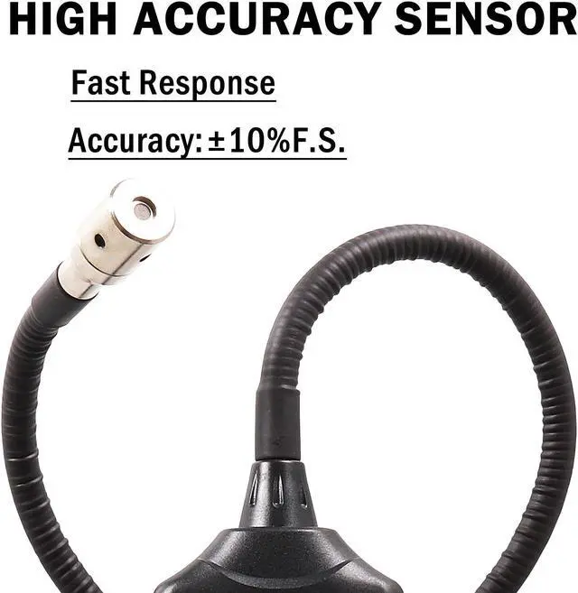 Alt view image 4 of 7 - Gas Leak Detector Portable Combustible Gas Detector Handheld Gas Analyzer Flammable Natural Gas Acetone Propane Benzene Ethanol Gasoline Methane Tester 9999 PPM 20% LEL with LCD Color Display