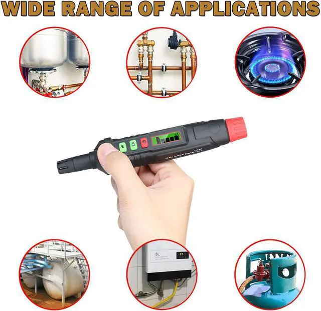 Alt view image 5 of 7 - Gas Leak Detector, Portable Handheld Natural Gas Analyzer PPM Meter High Low Sensitivity Adjustable with LCD Display Locates Combustible Gas Like LPG, LNG, Methane & Butane Gases, Carbon Monoxide